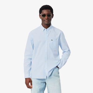 Men's Lacoste Plain Shrt L in White/Overview