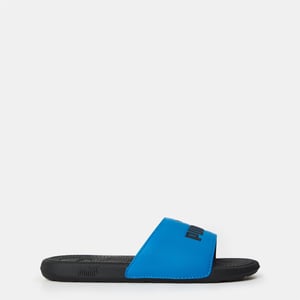 Boys Puma Cool Cat 2.0 Kids Cat Graphic Slides in Blue/Black
