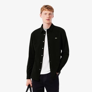 Men's Lacoste Plain Shrt L in Black