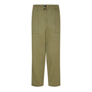 Timberland Chino's met zakken voor dames, van een linnenmix, in een recht model (Bladgroen)