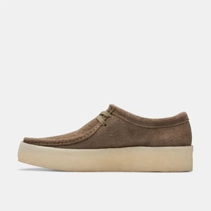 Men's Clarks Wallabee Cup Moc Toe Lace Up Moccasins in Pale Khaki