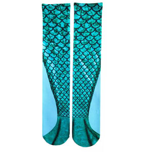 Aquarius Mermaid Tail Knee High Boot Socks Design 4 Women Casual