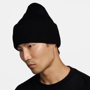 Accessories Nike Peak Logo Embroidered Beanie in Black/Black