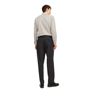 Jack And Jones Herenoverhemd met manchetten en ruitjespatroon voor formele gelegenheden (Grijs)