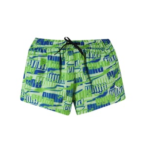 Women's Puma Printed Woven Swim Shorts in Green Combo