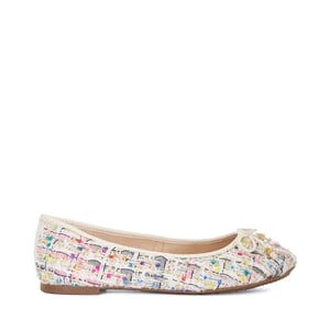 Women's Dune London Lo Hallo Textured Flats Pumps in Multi