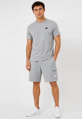 Nike Mens Tracksuit T Shirt Cargo Pocket Shorts in Grey/Grey