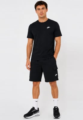 Nike Mens Tracksuit T Shirt Cargo Pocket Shorts in Black/Black
