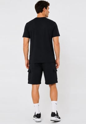 Nike Mens Tracksuit T Shirt Cargo Pocket Shorts in Black/Black