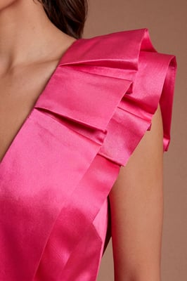 Frill Sleeve V Neck Midi Dress
