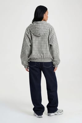 Check Hooded Track Jacket