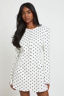 Polka Dot Tailored Blazer Dress