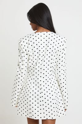 Polka Dot Tailored Blazer Dress