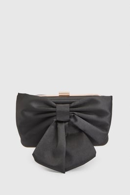 Azalea Satin  Bow Detail Clutch Bag
