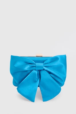 Azalea Satin  Bow Detail Clutch Bag