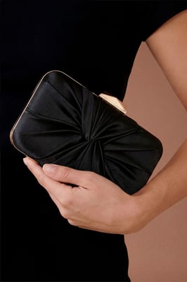 Beaut Satin Twist Clutch Bag