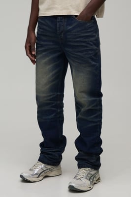 Straight Rigid Acid Wash Denim Jeans