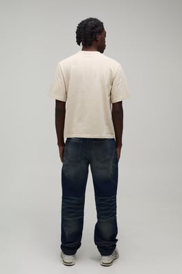 Straight Rigid Acid Wash Denim Jeans