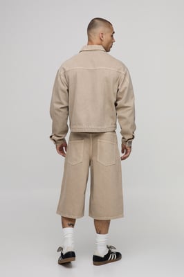 Pleat Knee Longline Co-Ord Jorts