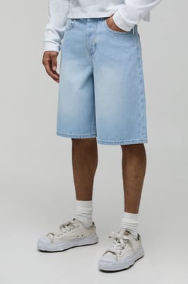 Regular Cross Applique Rhinestone Denim Jorts