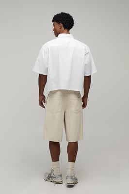 Boxy Crop Half Sleeve Frog Fastening Shirt