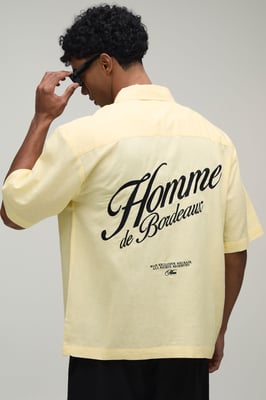 Oversized Half Sleeve Back Embroidered Shirt