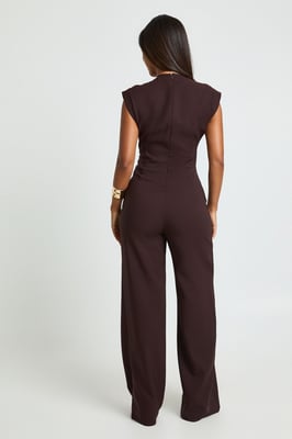 Ruched Waist Wide Leg Jumpsuit