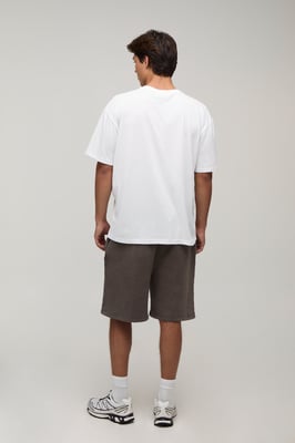 White Oversized Gothic Over The Seams Print T-Shirt