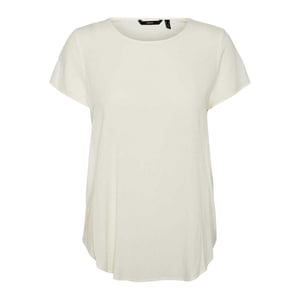 Vero Moda Damesblouse met ronde hals en korte mouwen (Sneeuwwitje)