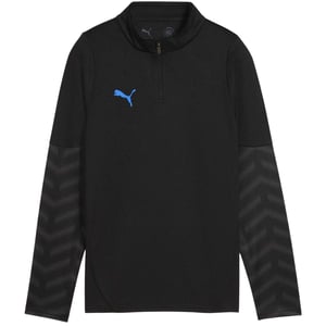 Puma Kinder-top met kwartritssluiting van drillstof (ZWART/BLAUW)