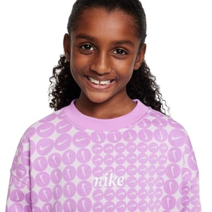Nike Girls Club oversized fleece-sweatshirt (Fuchsia/Wit)