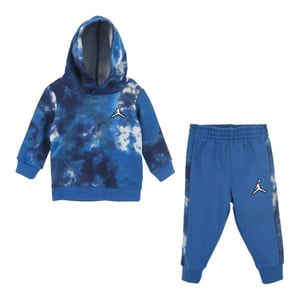 Boys Air Jordan Hooded Long Sleeve Jogger Suit in Dk Marina Blue