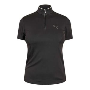 Puma Poloshirt met kwartrits voor dames (Zwart)