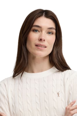 Women's Crew Neck Cable Knit Sweater PULLOVER19