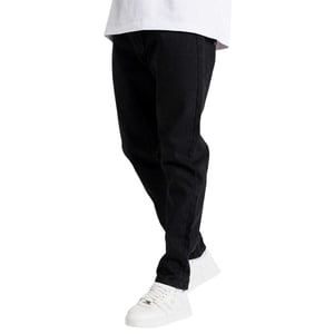 SikSilk Herenjeans van St Jean met bloemenborduursel, regular fit (Zwart)