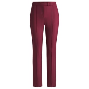 Boss Tizena-broek met hoge taille voor dames (Donkerrood)