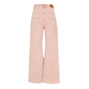 Timberland Cargo-jeans voor dames met hoge taille, wijde pijpen en een gewassen look (Perzik Roze)