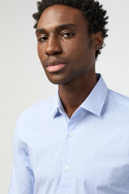 Long Sleeve Slim Fit Formal Shirt in Pale Blue