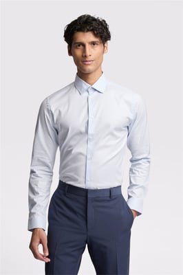 Long Sleeve Slim Fit Formal Shirt in Pale Blue
