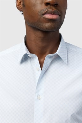 Long Sleeve Slim Fit Formal Shirt in Pale Blue
