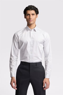 Long Sleeve Slim Fit Formal Shirt in White