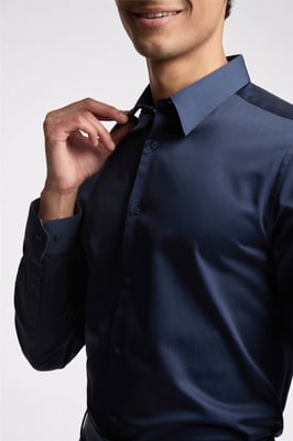 Long Sleeve Slim Fit Formal Shirt in Navy