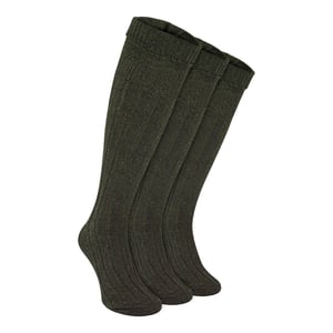 3-pack heren wollen kilt sokken | Knielang omgeslagen manchet warme lange sokken