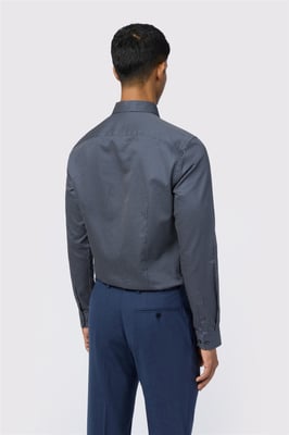 Long Sleeve Slim Fit Formal Shirt in Dark Blue