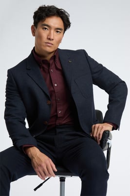 Long Sleeve Regular Casual Shirt in Burgundy