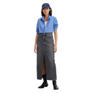 Levis Denim maxi-rok met hoge taille voor dames (Zwart)