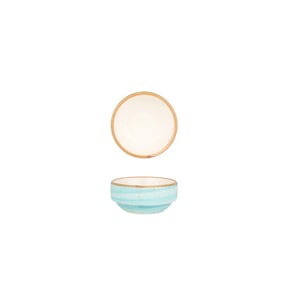 Bonna Serveerschaal aqua porselein 6 cm (30cc) set van 2