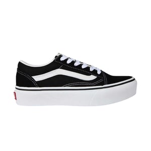 Vans Barn Old Skool Sidrems Plattformsskor (Svart/Vit)