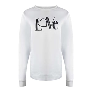 Love Moschino Dames-sweatshirt met lange mouwen en 'Love'-logo (Wit)
