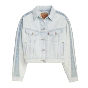 Levi's Dames Gestreepte Katoenen Denim Trucker Jacket (Blauw)